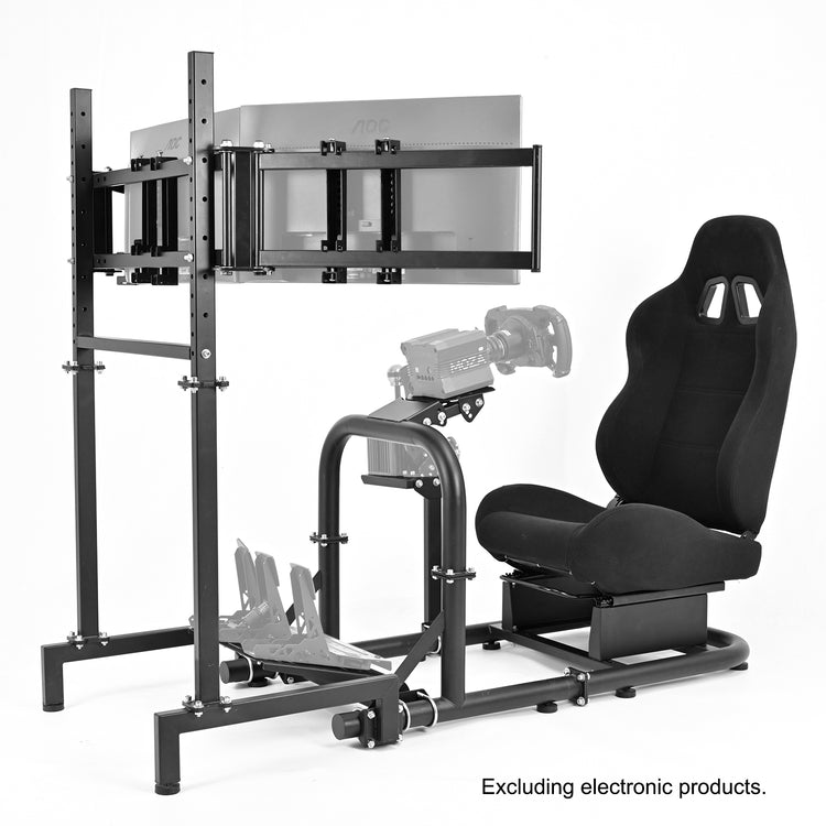 Anman Racing Sim Cockpit with Triple Monitor Mount and Seat Fits for Logitech/Thrustmaster/Fanatec/Moza G29 G920 G923 CSL-DD T248 Driving Simulator Cockpit Without Steering Wheel, Pedals and Shifter