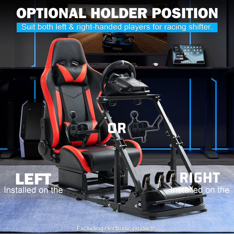 Anman Racing Simulator Cockpit with Red Seat, Compatible with Logitech G27 G29 G920 G923,For Thrustmaster T300RS,For Fanatec,Does Not Include Steering Wheel, Pedals, or Handbrake