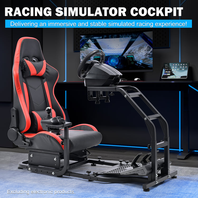 Anman Stand-up Racing Simulator Cockpit with Gaming Seat FIt for Logitech G29 G920 G923,for Thrustmaster T-GT II T80 T150,for PXN V9 V10 V99,Standing Sim Driving Cockpit,Not Include Wheel Shifter Pedal TV Stand