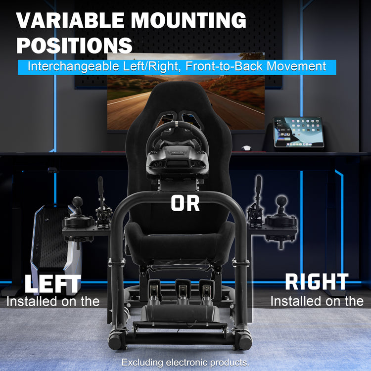 Anman Racing Simulator Cockpit Frame with Black Seat Fits for Logitech G29 G920/Thrustmaster/Fanatec,Adjustable Gaming Wheel Stand,Not Included Wheel, Pedal,Handbrake