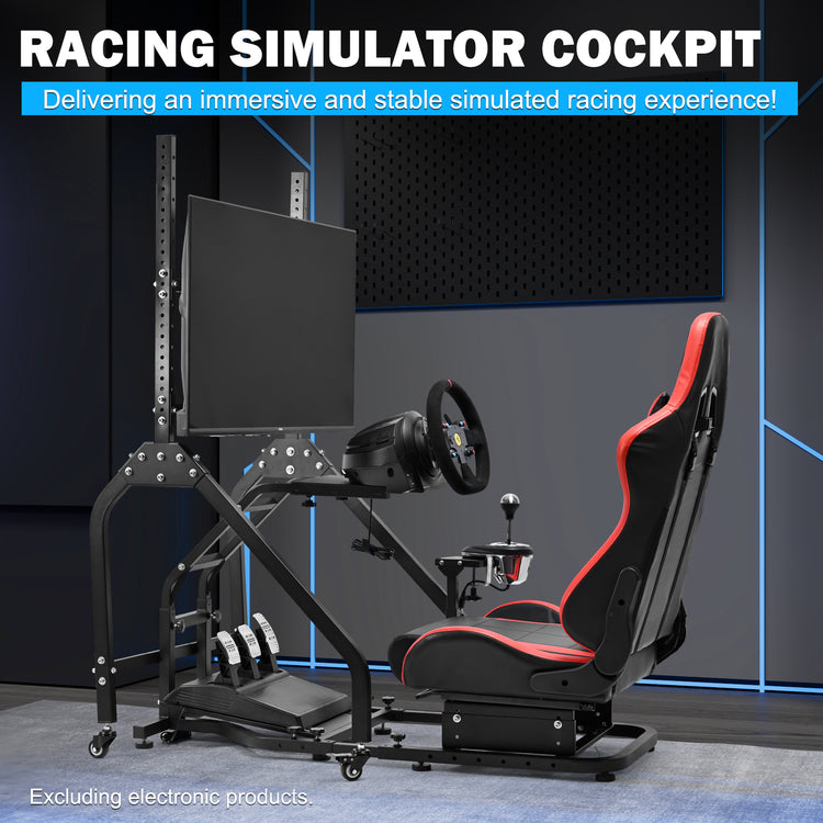 Anman Stand-up Racing Simulator Cockpit with Gaming Seat Monitor Mount FIt for Logitech G29 G920 G923,for Thrustmaster T-GT II T80 T150,for PXN V9 V10 V99,Standing Sim Driving Cockpit,Not Include Wheel Shifter Pedal TV