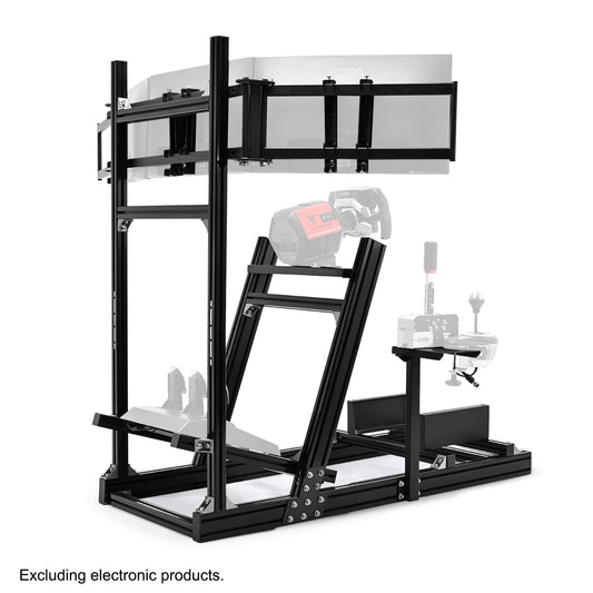 Anman 8040 Aluminum Profile Racing Sim Cockpit with Triple Screen Monitor Stand,F1 Trunk Simulator,Fit for Moza/Logitech/Fanatec/Thrustmaster,Professional-Grade,No Seat,Steering Wheel,Handbrake,Pedals
