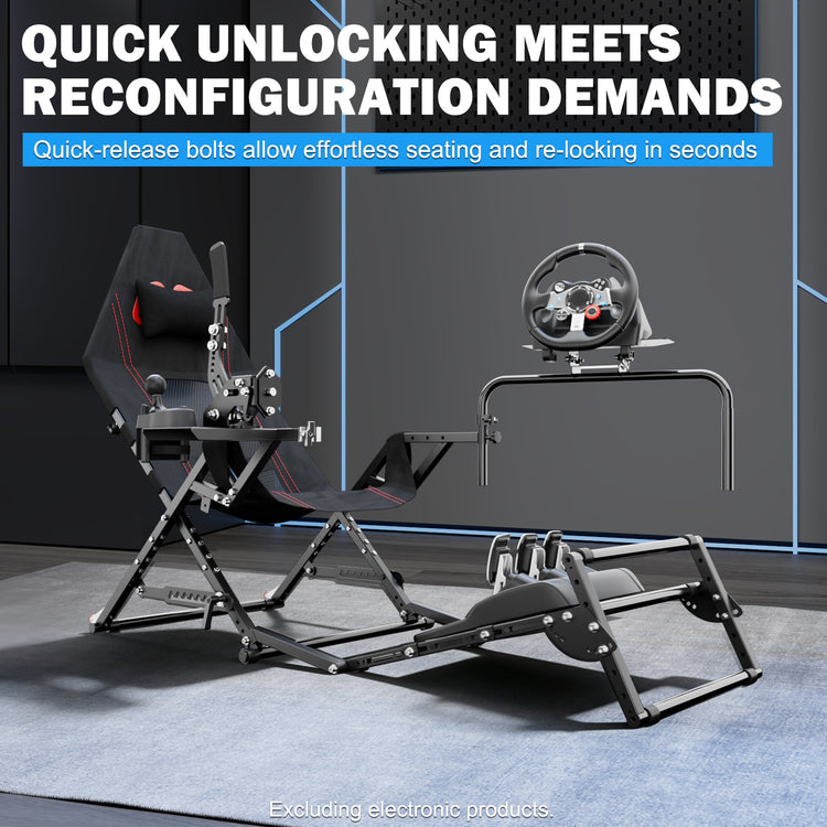 Anman Foldable Racing Simulator Cockpit Mount—Supports Direct-Drive Systems, Fully Adjustable X-frame Mount, Compatible with Logitech G29/G920/G923/G PRO, Fit forThrustmaster T248/T300, for Fanatec