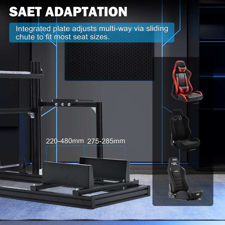 Anman 3060 Profiles Aluminum Racing Sim Cockpit with Monitor Stand ,Fully Adjustable,Compatible with Logitech/Thrustmaster/Fanatec G29/G923 /G920,T248,T300RS GT,Not Include Steering,Wheel,Pedals,Handbrake
