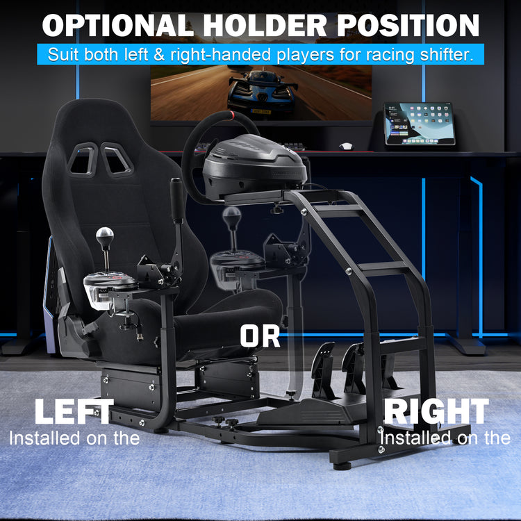 Anman Stand-up Racing Simulator Cockpit with Gaming Seat FIt for Logitech G29 G920 G923,for Thrustmaster T-GT II T80 T150,for PXN V9 V10 V99,Standing Sim Driving Cockpit,Not Include Wheel Shifter Pedal TV Stand