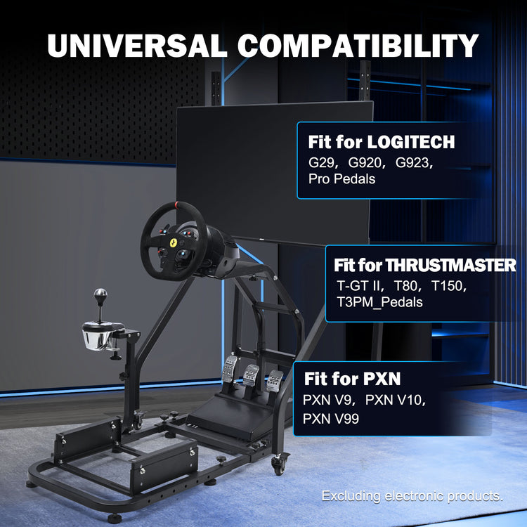 Anman Stand-up Racing Simulator Cockpit with Monitor Mount FIt for Logitech G29 G920 G923,for Thrustmaster T-GT II T80 T150,for PXN V9 V10 V99,Standing Sim Driving Cockpit,Not Include Wheel Shifter Pedal TV