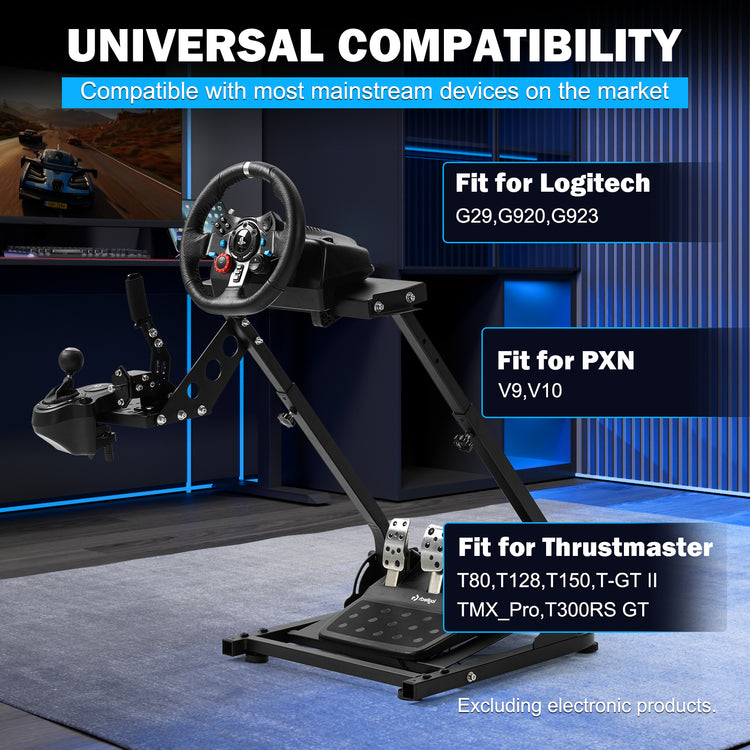 Anman Racing Steering Wheel Stand Pro Gear Shifter Mount Fit for Logitech G27 G29, for Fanatec,for Thrustmaster T150 T150 pro,Adjustable Height & Angle,Foldable Racing Simulator Stand,No Pedals and Steering Wheel