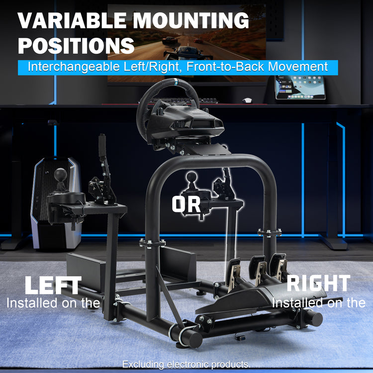 Anman Racing Driving Simulator Stand φ50mm Large Round Tube Driving Gaming Cockpit Adjustable Fits for Logitech G25 G27 G29 /for Thrustmaster T300RS TX/for Fanatec NOT Include Wheel Shifter Pedals Seat