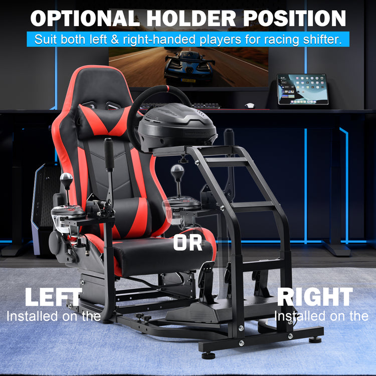 Anman Stand-up Racing Simulator Cockpit with Gaming Seat FIt for Logitech G29 G920 G923,for Thrustmaster T-GT II T80 T150,for PXN V9 V10 V99,Standing Sim Driving Cockpit,Not Include Wheel Shifter Pedal TV Stand