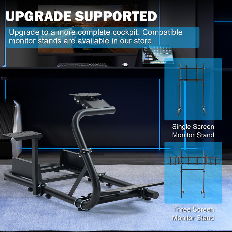 Anman Steering Wheel Stand fits for Logitech/Thrustmaster g25 g27 g923 T248x T-GT T300RS TX, φ50mm Round Tube Freedom Upgrade Racing Simulator Cockpit Steering Wheel Pedal Seat Not Included