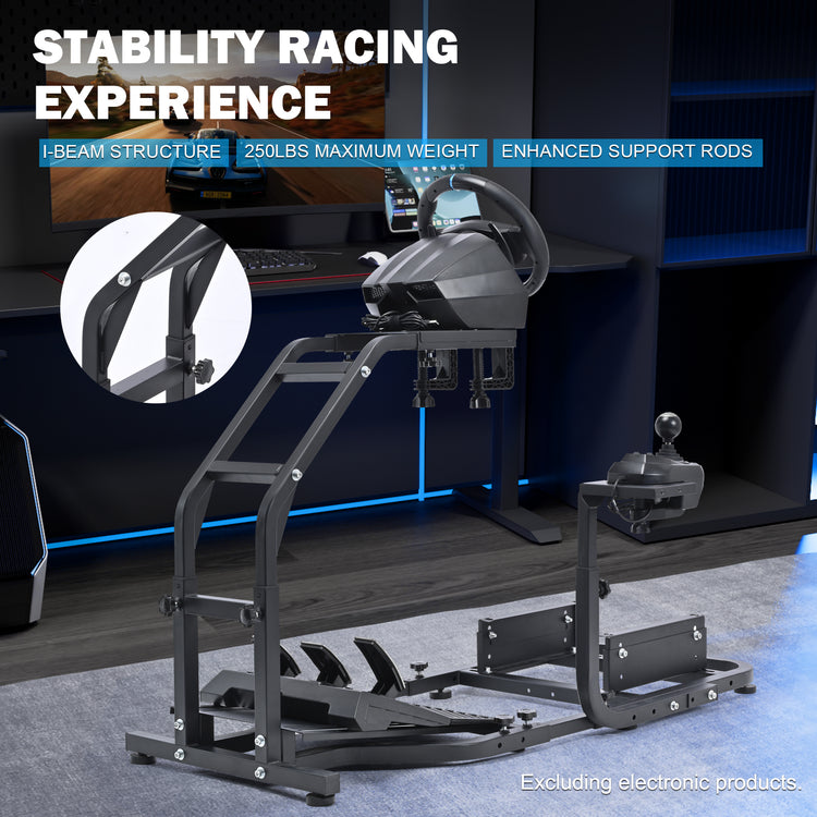 Anman Stand-up Racing Simulator Cockpit FIt for Logitech G29 G920 G923, for Thrustmaster T-GT II T80 T150,for PXN V9 V10 V99, Standing Sim Driving Cockpit, Not Include Wheel Shifter Pedal TV Stand