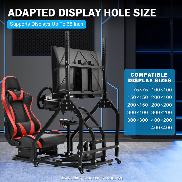 Anman Stand-up Racing Simulator Cockpit with Gaming Seat Monitor Mount FIt for Logitech G29 G920 G923,for Thrustmaster T-GT II T80 T150,for PXN V9 V10 V99,Standing Sim Driving Cockpit,Not Include Wheel Shifter Pedal TV