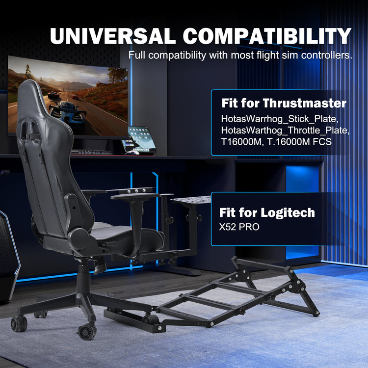 Anman X56 Flight Simulator Cockpit with Pedal Mount Chair Fit for Thrustmaster A10C Hotas Warthog for Logitech X52,Multifunctional Game Chair,Electronics Not Included