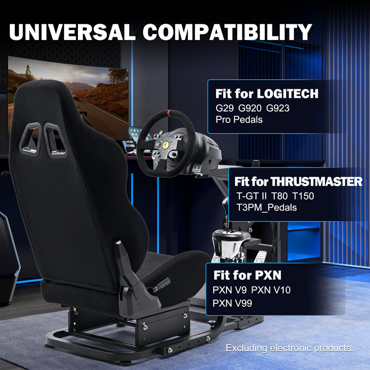 Anman Stand-up Racing Simulator Cockpit with Gaming Seat FIt for Logitech G29 G920 G923,for Thrustmaster T-GT II T80 T150,for PXN V9 V10 V99,Standing Sim Driving Cockpit,Not Include Wheel Shifter Pedal TV Stand