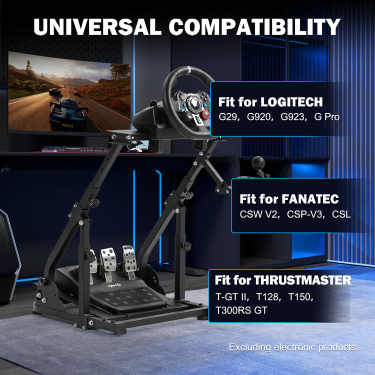 Anman Foldable Racing Wheel Stand Fit for Logitech G27 G29 G920 G923,for Thrustmaster T150 T24 T300 TMX,Upgrade Steering Shifter Pedals Mount,Wheel Shifter Pedals Not Included