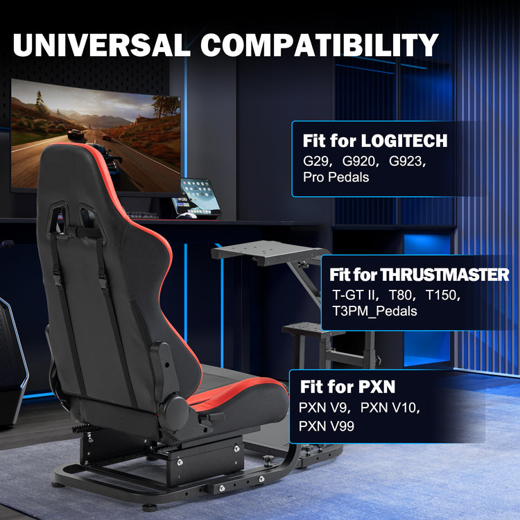 Anman Stand-up Racing Simulator Cockpit with Gaming Seat FIt for Logitech G29 G920 G923,for Thrustmaster T-GT II T80 T150,for PXN V9 V10 V99,Standing Sim Driving Cockpit,Not Include Wheel Shifter Pedal TV Stand